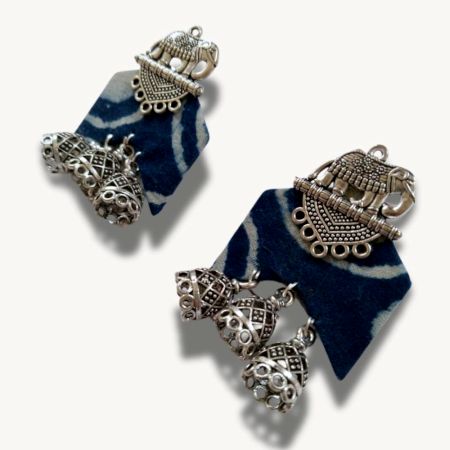 Indigo Elephant Earrings For Women